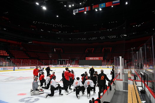 Тренировка «Авангарда» перед матчем с «Амуром»