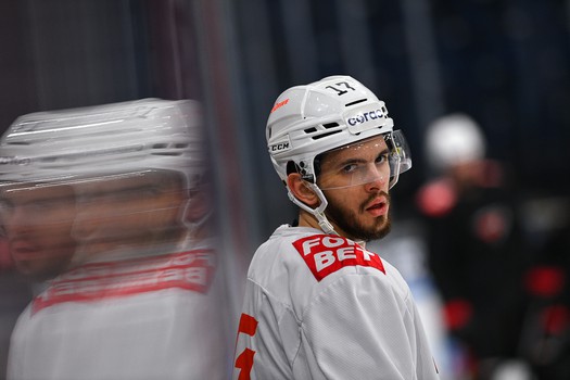 Раскатка «Авангарда» перед матчем в Минске