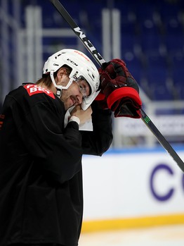 Тренировка «Авангарда» перед матчем в Уфе