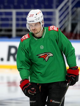 Тренировка «Авангарда» перед матчем в Уфе