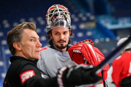 Раскатка «Авангарда» перед матчем в Нижнекамске