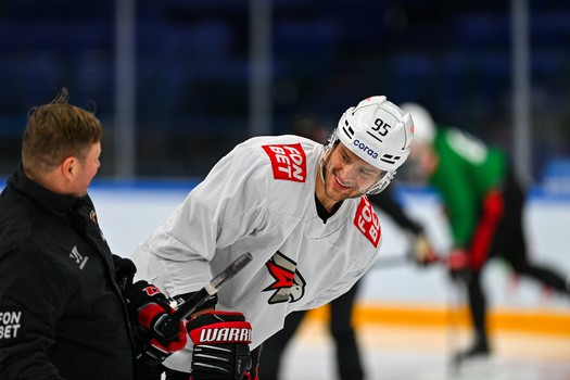 Тренировка «Авангарда» перед матчем в Казани