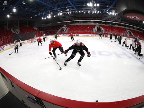 Тренировка «Авангарда» перед матчем в Екатеринбурге