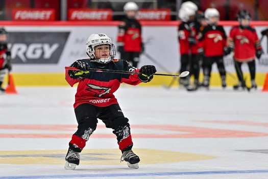 Тренировка воспитанников Хоккейной Академии «Авангард» 2019 года рождения на G-Drive Арене