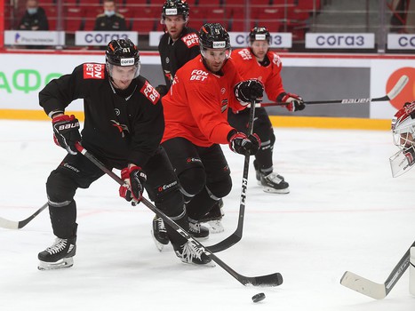 Раскатка «Авангарда» перед матчем с «Йокеритом»