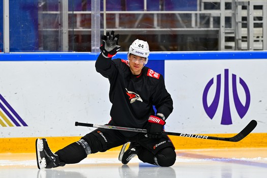 Раскатка «Авангарда» перед матчем в Уфе