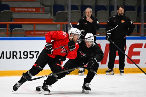 Тренировка «Авангарда» перед матчем в Хабаровске