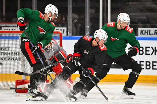 Раскатка «Авангарда» перед матчем в Магнитогорске