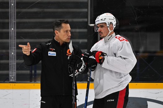 Тренировка «Авангарда» перед матчем в Череповце