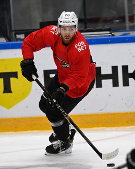 Раскатка «Авангарда» перед матчем в Астане