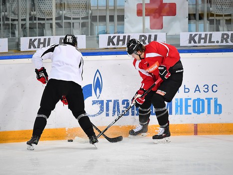Раскатка "Авангарда" перед матчем со "Спартаком"