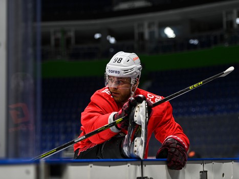 Раскатка «Авангарда» перед матчем в Уфе