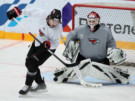 Раскатка «Авангарда» перед матчем с рижским «Динамо»