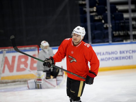 Раскатка «Авангарда» перед выездным матчем с московским «Динамо»