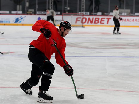 Раскатка «Авангарда» перед матчем с минским «Динамо»