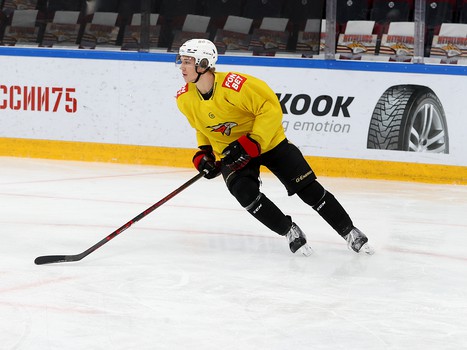 Тренировка «Авангарда» перед матчем в Магнитогорске