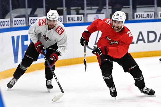Тренировка «Авангарда» перед матчем в Новосибирске