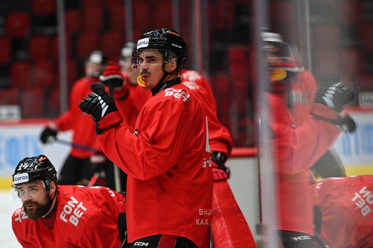 Тренировка «Авангарда» перед матчем с «Металлургом»