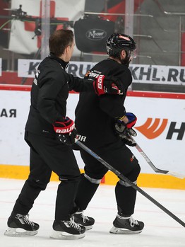 Раскатка «Авангарда» перед матчем с «Салаватом Юлаевым»