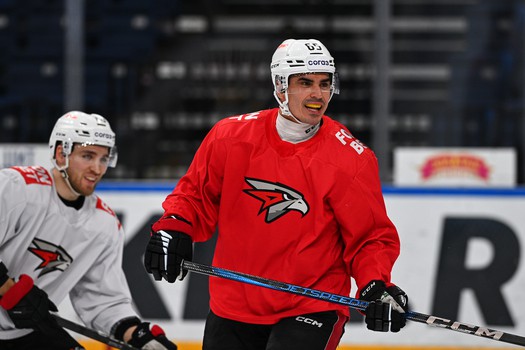 Раскатка «Авангарда» перед матчем в Минске