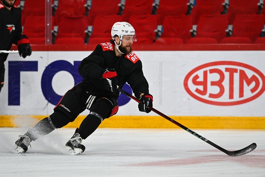 Тренировка «Авангарда» перед матчем в Екатеринбурге