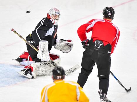 Раскатка "Авангарда" перед матчем с "Металлургом"