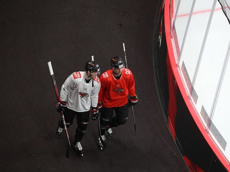 Раскатка «Авангарда» перед матчем с рижским «Динамо»