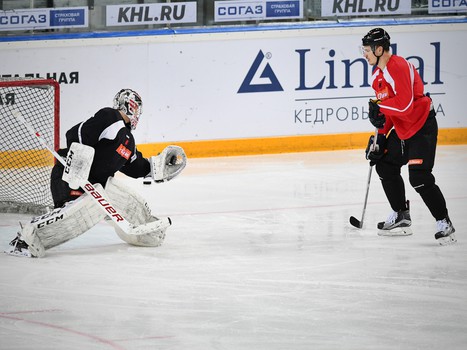 Раскатка "Авангарда" перед матчем с "Витязем"