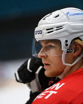 Раскатка «Авангарда» перед матчем в Астане