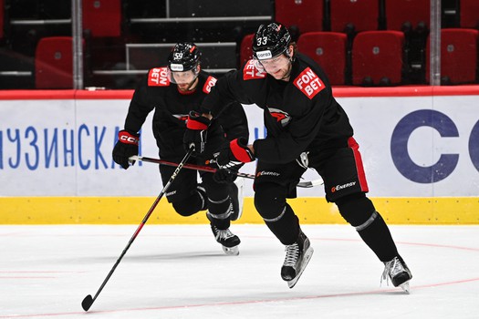 Тренировка «Авангарда» перед матчем с «Барысом»