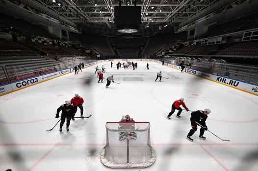 Тренировка «Авангарда» перед матчем во Владивостоке