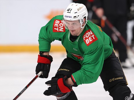 Раскатка «Авангарда» перед матчем в Челябинске