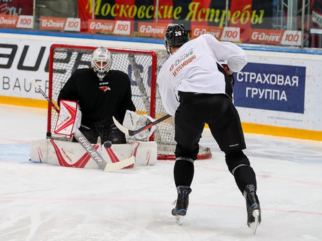 Раскатка «Авангарда» перед матчем с московским «Динамо»