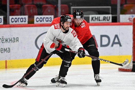 Раскатка «Авангарда» перед матчем с «Нефтехимиком»