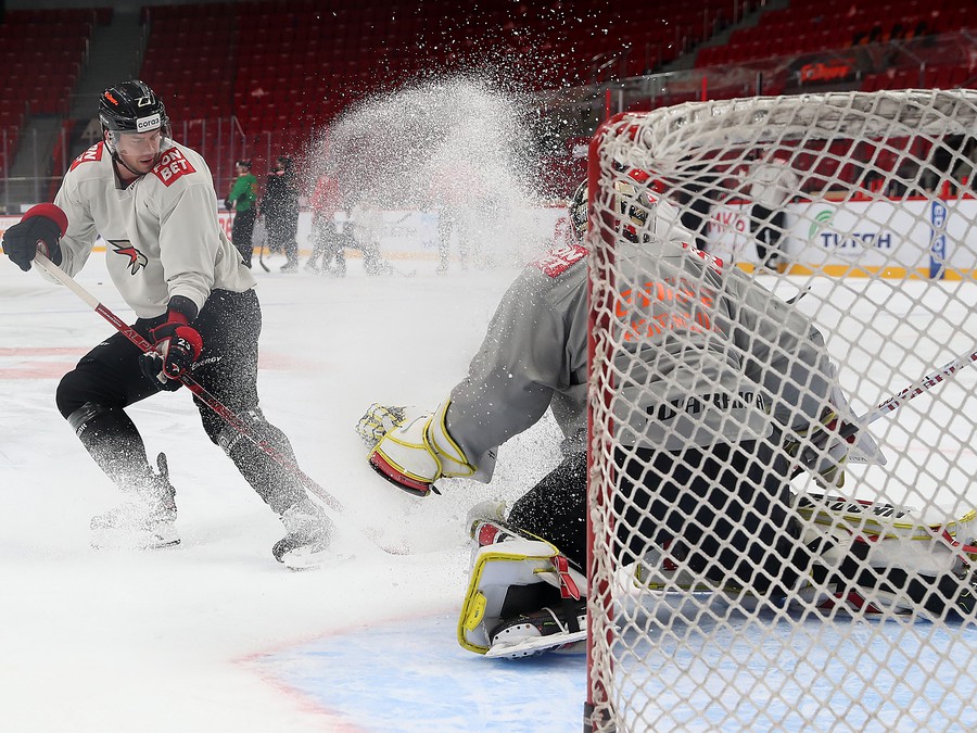 Раскатка «Авангарда» перед вторым матчем серии с «Автомобилистом»