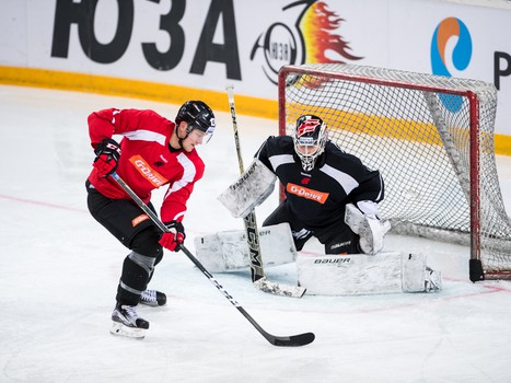 Раскатка "Авангарда" перед матчем с "Торпедо"