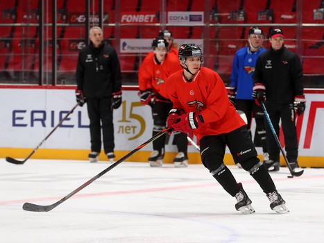 Раскатка «Авангарда» перед матчем с «Нефтехимиком»