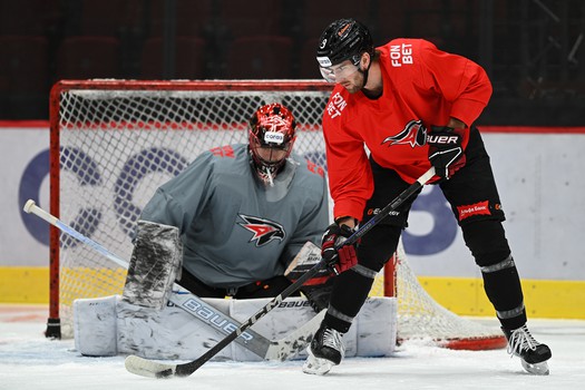 Раскатка «Авангарда» перед матчем с «Металлургом»