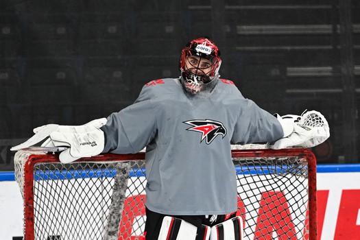 Раскатка «Авангарда» перед матчем в Минске