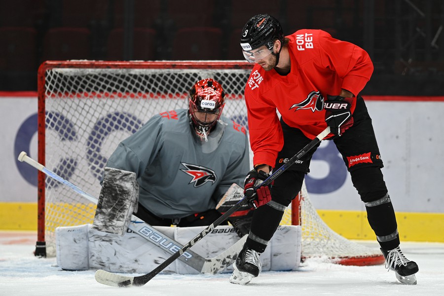 Раскатка «Авангарда» перед матчем с «Металлургом»