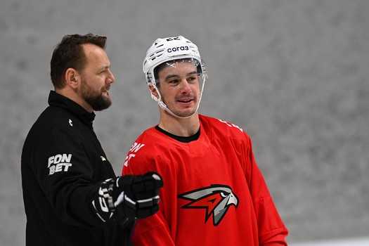 Раскатка «Авангарда» перед матчем в Челябинске