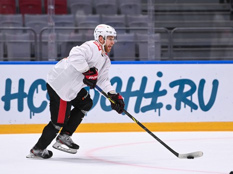 Раскатка «Авангарда» перед матчем в Сочи