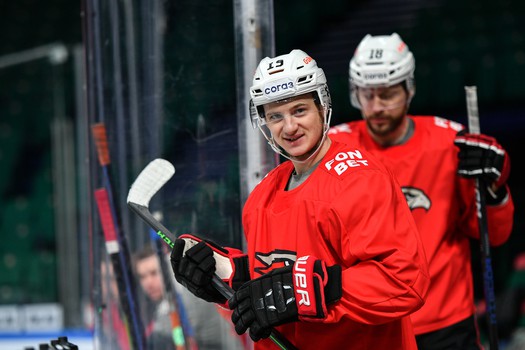 Раскатка «Авангарда» перед матчем в Казани