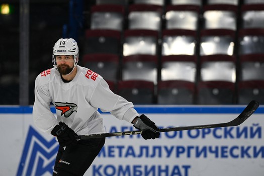 Тренировка «Авангарда» перед матчем в Магнитогорске