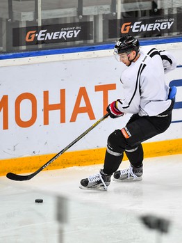 Раскатка "Авангарда" перед матчем с минским "Динамо"