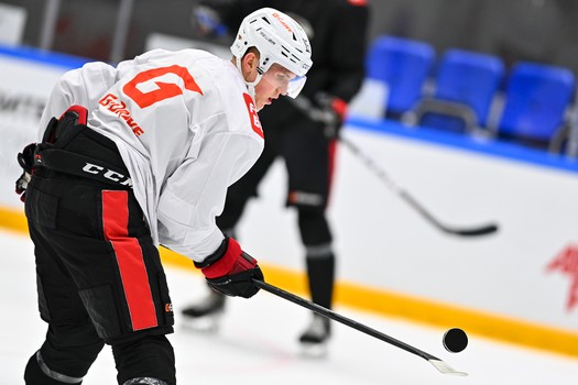 Раскатка «Авангарда» перед матчем в Нижнем Новгороде