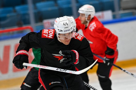 Раскатка «Авангарда» перед матчем в Астане