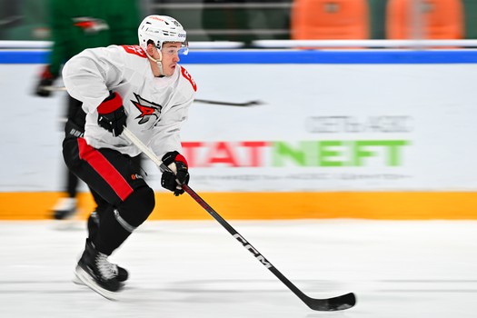 Раскатка «Авангарда» перед матчем в Казани