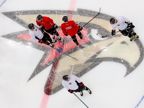 Раскатка «Авангарда» перед матчем с «Северсталью»