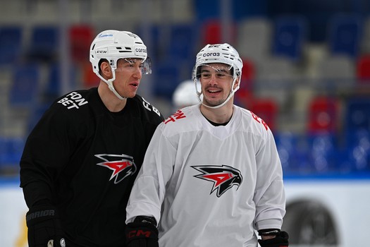 Тренировка «Авангарда» перед матчем в Нижнекамске